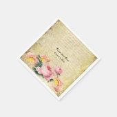 Antike Rosen Serviette (Ecke)