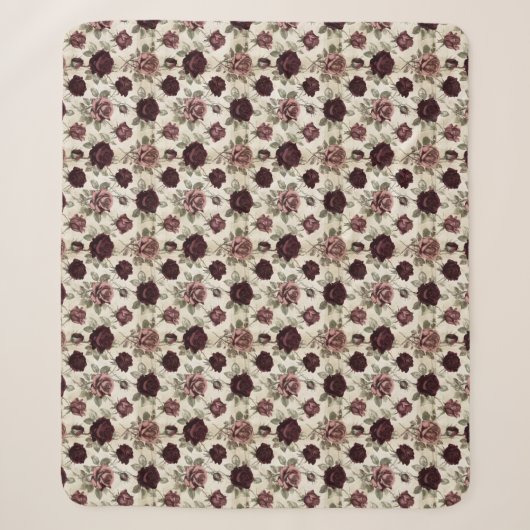Antike Rosen Sherpadecke (Vorderseite)