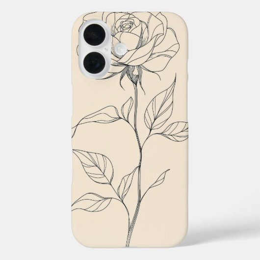Antike Rosen-Skizze Case-Mate iPhone Hülle (Rückseite)