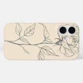 Antike Rosen-Skizze Case-Mate iPhone Hülle (Rückseite (Horizontal))