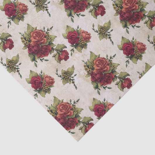 Antike Rosen-Tapete Seidenpapier (Ausschnitt)