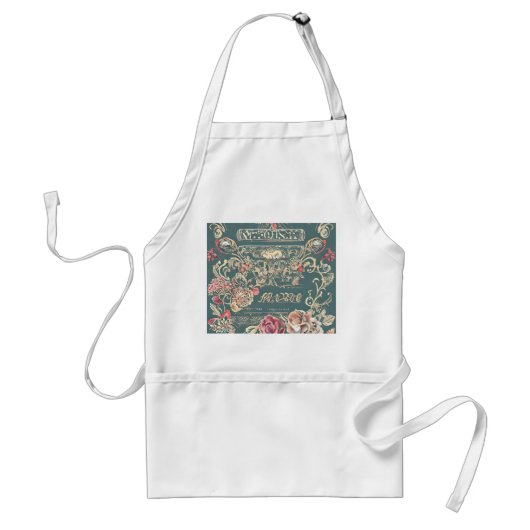 Antike Rosen-Taschenschürze Schürze (Vorne)