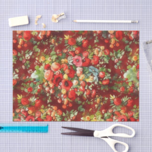 Antike Rosen Tiefrosa Florales Seidenpapier