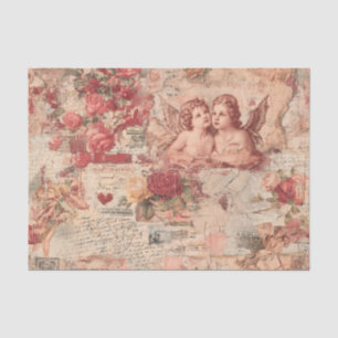 Antike Rosen und Cherubim Seidenpapier