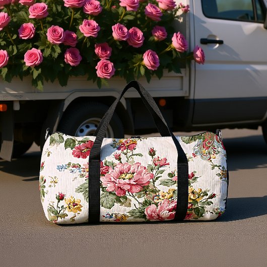 Antike Rosen- und Chintz-Blumenmuster Duffle Bag
