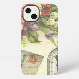 Antike Rosen und eingesperrter Vogel iPhone Hülle
