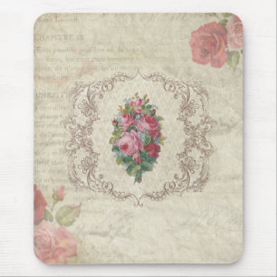 Antike Rosen und Gravur Mousepad