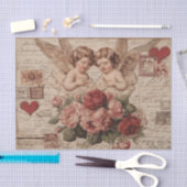 Antike Rosen und Putten Seidenpapier (Handwerk)