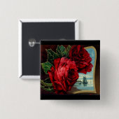 Antike Rosen und Segelboot Button (Vorne & Hinten)