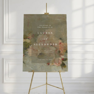 Antike Rosen Vintage-Fine-Art-Hochzeitsbegrüßung  Poster