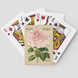 Antike Rosenblume feminine florale Spielkarten
