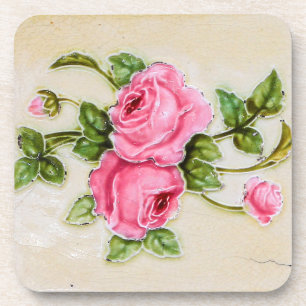 Antike Rosenblumenfliese Untersetzer
