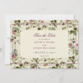 Antike Rosengarten-Hochzeit Save The Date (Vorderseite)