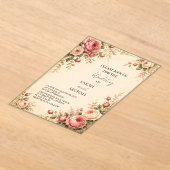antike Rosengarten-Hochzeitseinladung Acryleinladungen (Ablage )