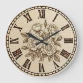 Antike Rosenwanduhr  Große Wanduhr (Vorderseite)