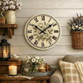Antike Rosenwanduhr Große Wanduhr