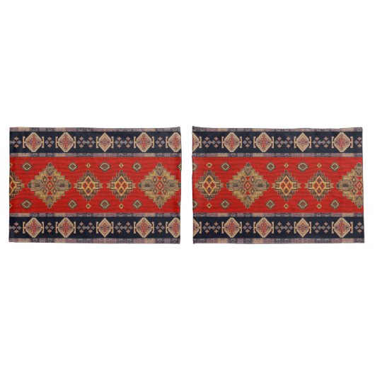 Antike Rot Türkischer Kilim Tepet Rug Kissenbezug (Rückseite-Set)