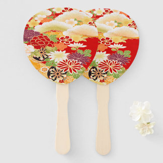 Antike Rot Weiß Japanischer Kimono Blume Fächer