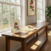 Antike rote Blumenillustration Karte