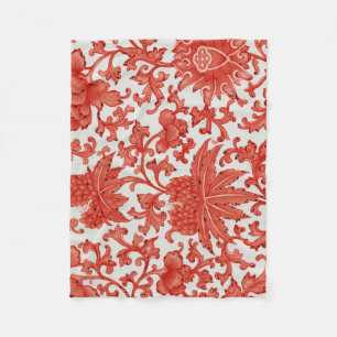 Antike rote chinesische Vintage-Flanelldecke Fleecedecke