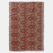Antike Rote Gold William Morris Herbstblumen Decke (Vorderseite Vertikal)