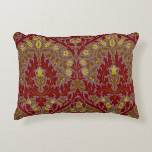 Antike rote Gold William Morris Herbstblumen Dekokissen