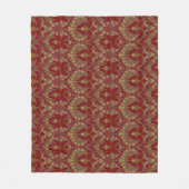 Antike Rote Gold William Morris Herbstblumen Fleecedecke (Vorderseite)