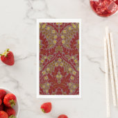 Antike Rote Goldene William Morris Herbstblumen Serviette (Beispiel)
