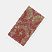 Antike Rote Goldene William Morris Herbstblumen Serviette (Ecke)
