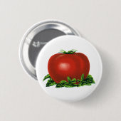 Antike rote reife Tomate, Gemüse und Früchte Button (Vorne & Hinten)