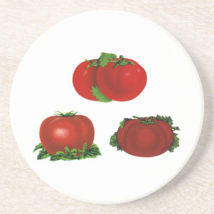 Antike rote reife Tomaten Lebensmittel, Obst, Gemü Sandstein Untersetzer
