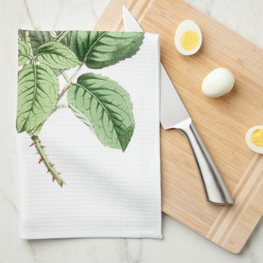 Antike Rote Rose einfach Geschirrtuch (Viertel Falte)