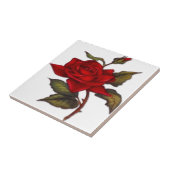 Antike rote Rose Fliese (Seite)