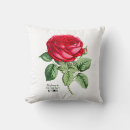Antike rote Rose Ihre Textwahl Kissen
