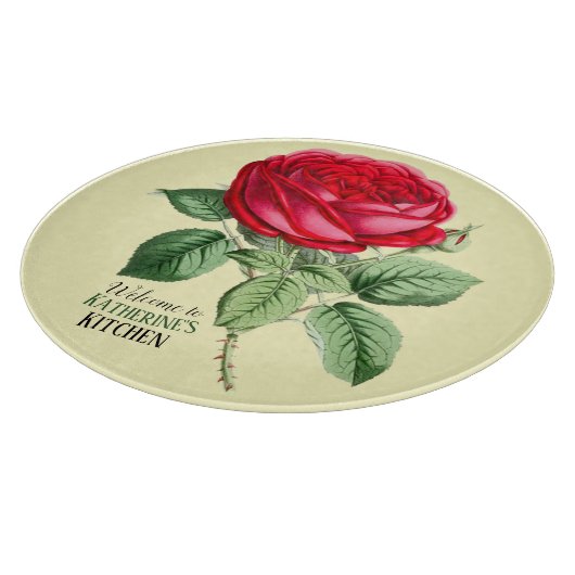 Antike Rote Rose individuell anpassbare Schneidpla Schneidebrett (Ecke)
