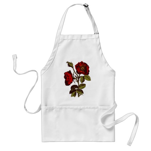 Antike Rote Rose Schürze (Vorne)