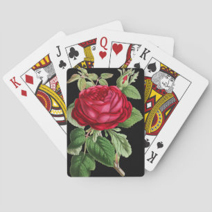 Antike rote Rose Spielkarten