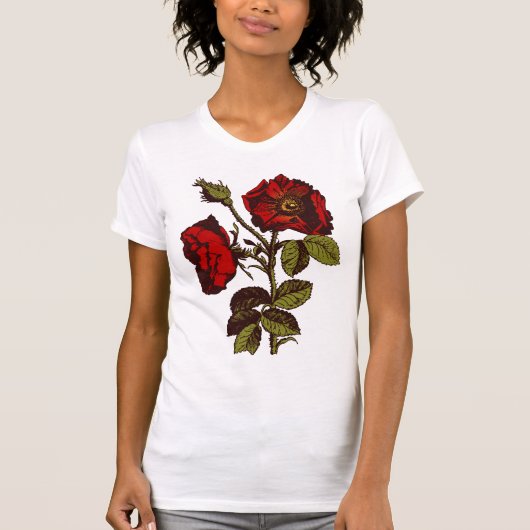 Antike Rote Rose T-Shirt (Vorderseite)