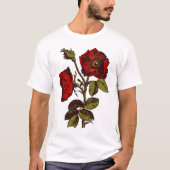 Antike Rote Rose T-Shirt (Vorderseite)