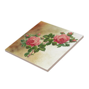 antike rote Rosen Fliese