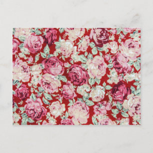 antike rote Rosen,viktorianisch,blumig,romantisch, Postkarte