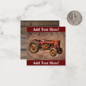 Antike rote Traktorkarte Mitteilungskarte (Vorderseite/Rückseite Beispiel)