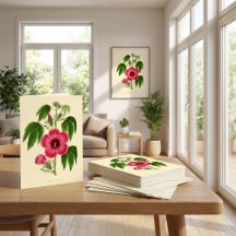 Antike rote und rosa florale Illustration