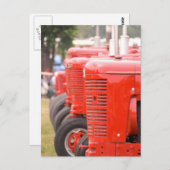 Antike rote Zugmaschinen Postkarte (Vorne/Hinten)