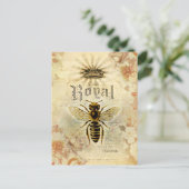 Antike Royal Bee Postkarte (Stehend Vorderseite)
