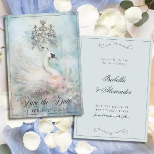 Antike Royal Swan Princess Märchen Hochzeit Save The Date