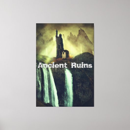 Antike Ruinen Fantasy Landschaft Leinwanddruck (Vorderseite)