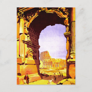 Antike Ruinen von Rom Italien Reiseplakat Postkart Postkarte