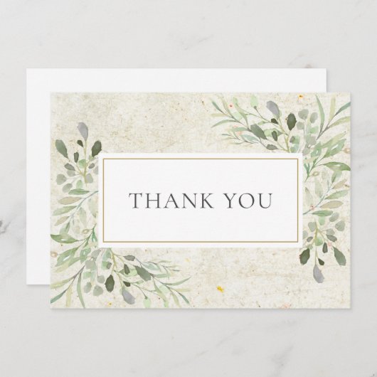 Antike Rustikale Blätter Dankeskarte (Vorne/Hinten)