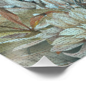 Antike rustikale Blume, die über Aquamarinen bemal Poster (Ecke)